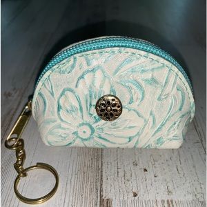 Super cute handtool, genuine, leather change, purse, super cute, turquoise